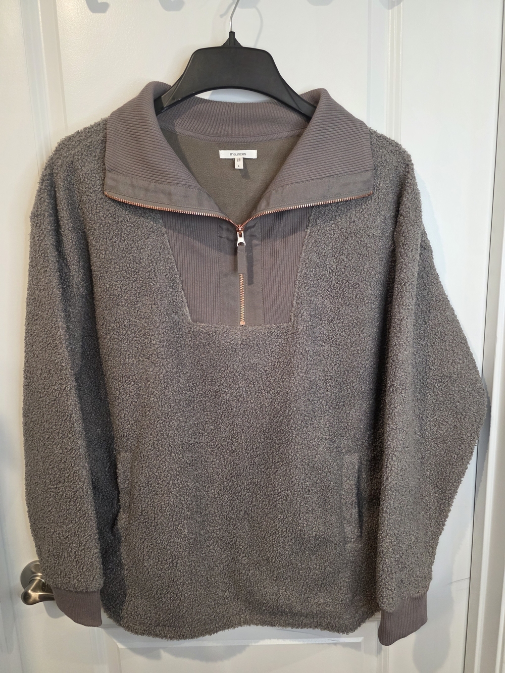 Maurices Quarter Zip Sherpa Tunic Sweatshirt
